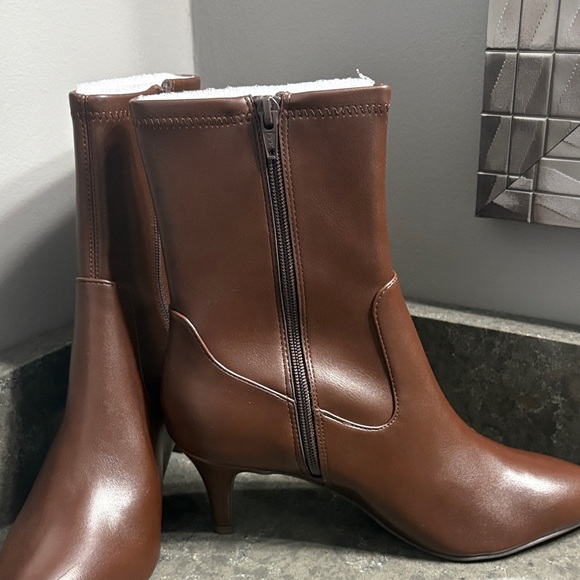 Dolce Vita Brown Heeled Ankle Boots - Picture 5 of 15